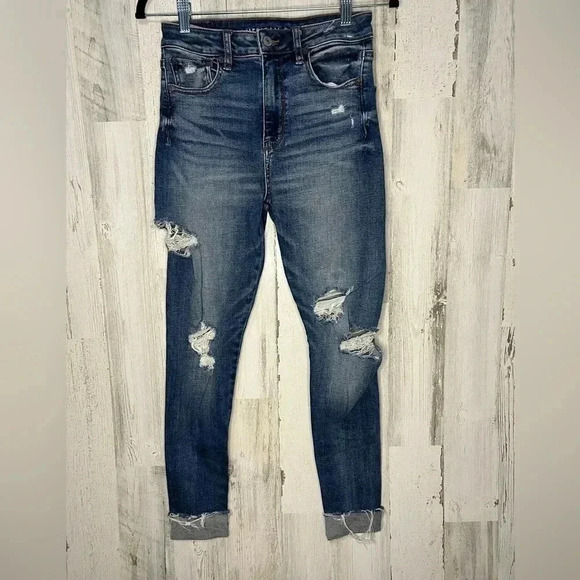American Eagle Super High Rise Jeggings Size 2‎ Short - Picture 1 of 7